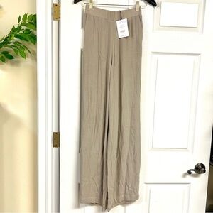 NWT HANNAHLAVERY Veld Pants wide leg lagenlook draped Stone Gray women’s size 6